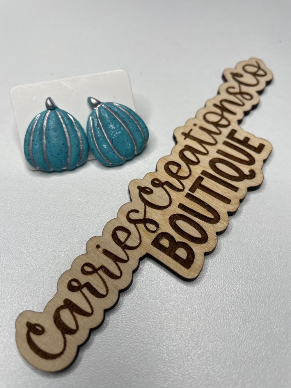 Turquoise& Silver Pumpkin Earrings